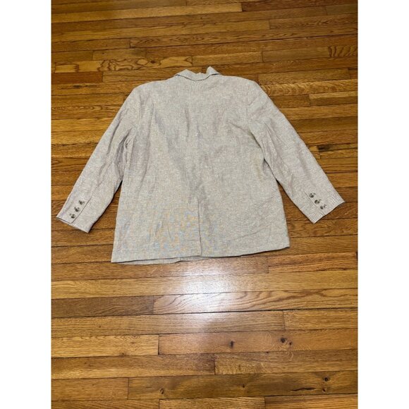 Old Navy Womens Blazer Jacket Sz Large Linen Blend Beige Double Breasted Relaxed - Picture 6 of 6